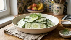 Mizeria ze śmietaną i koperkiem – prosty trik, żeby nie wyszła wodnista