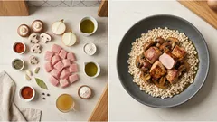 Gulasz z indyka z grzybami i kaszą pęczak – sycący obiad w jednym garnku